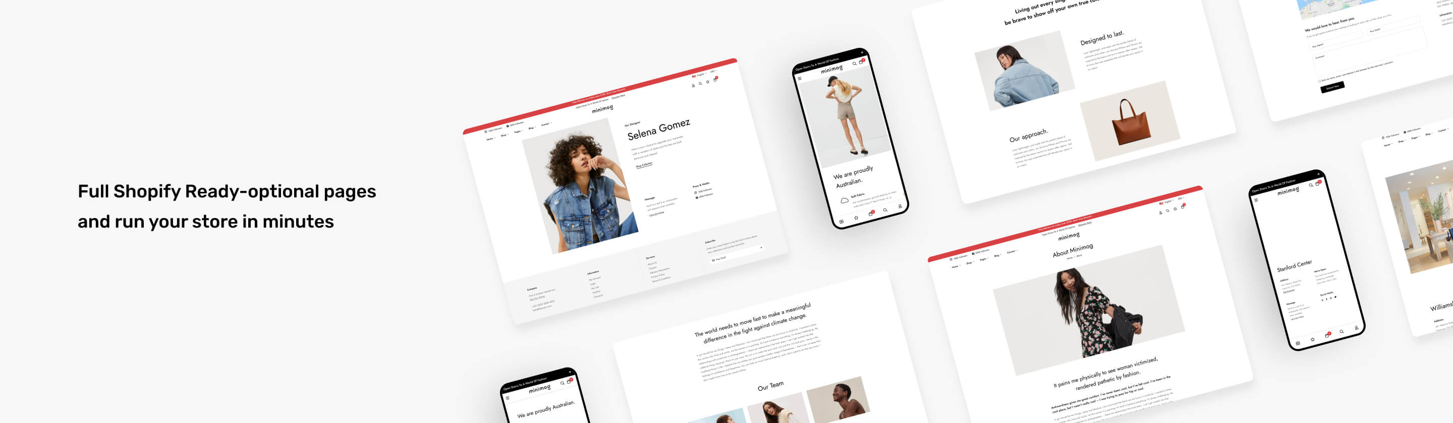 Full Shopify Ready-optional pages and run your store in minutes