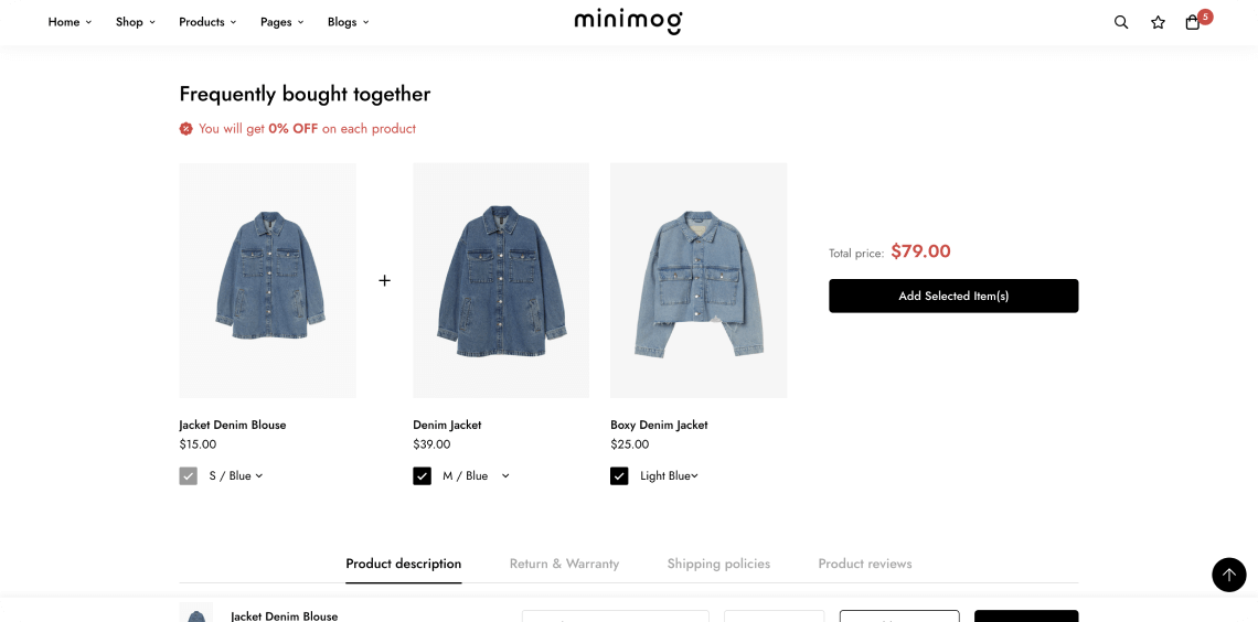 Product with bundles